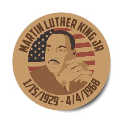 martin luther king jr birth date death date memorial art stickers, magnet