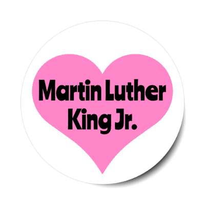 martin luther king jr pink heart stickers, magnet