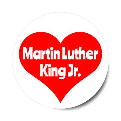martin luther king jr red heart stickers, magnet