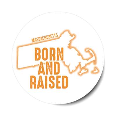 massachusetts born and raised state outline stickers, magnet