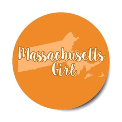 massachusetts girl us state shape stickers, magnet