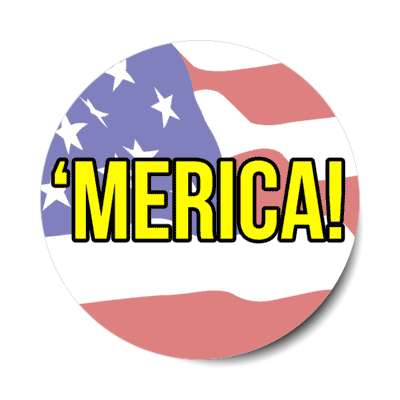 merica america shorthand light us waving flag patriotic stars stripes stickers, magnet
