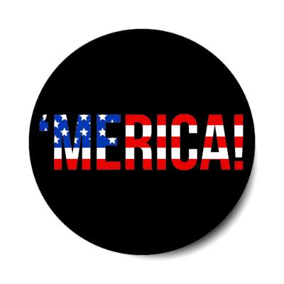 merica america shorthand us flag patriotic black stickers, magnet