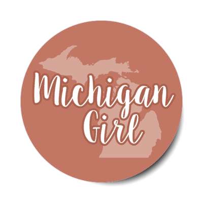 michigan girl us state shape stickers, magnet