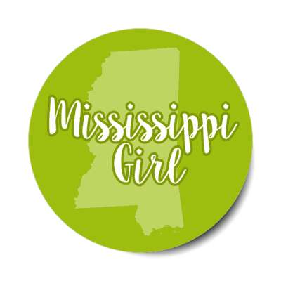 mississippi girl us state shape stickers, magnet