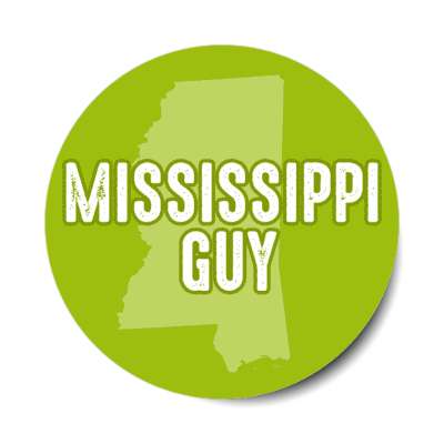 mississippi guy us state shape stickers, magnet