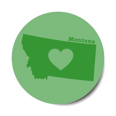 montana state heart silhouette stickers, magnet