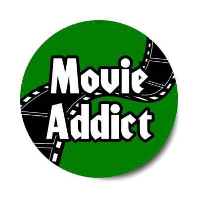 movie addict film green stickers, magnet