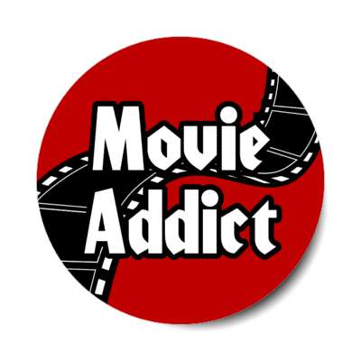 movie addict film red stickers, magnet