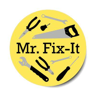 mr fix it dad tools father stickers, magnet