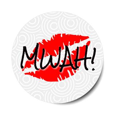 mwah lips red lipstick stickers, magnet