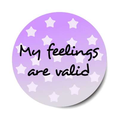 my feelings are valid stars stickers, magnet