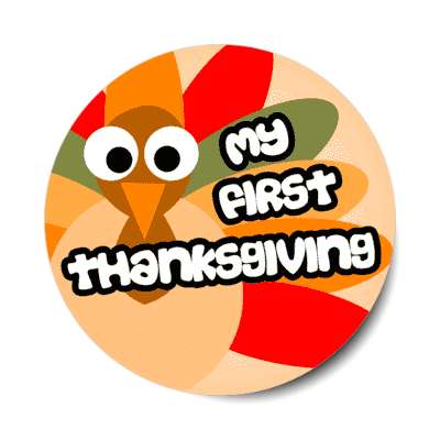 my first thankgiving cartoon turkey cute stickers, magnet