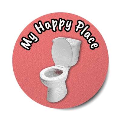 my happy place toilet pink stickers, magnet