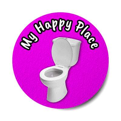 my happy place toilet purple stickers, magnet