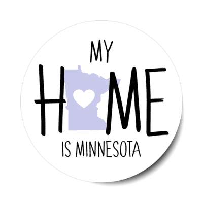 my home is minnesota state shape heart love stickers, magnet