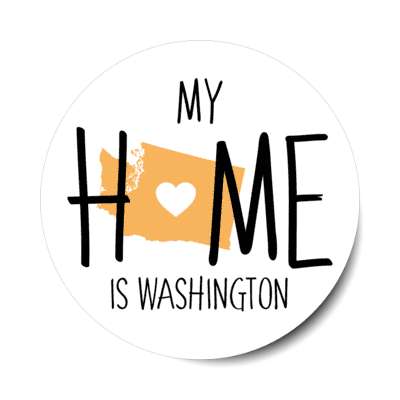 my home is washignton state shape heart love stickers, magnet
