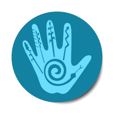 native american spiritual hand spiral stickers, magnet