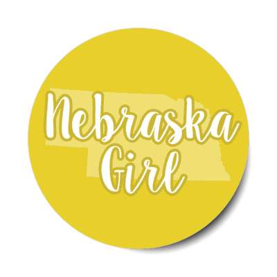nebraska girl us state shape stickers, magnet