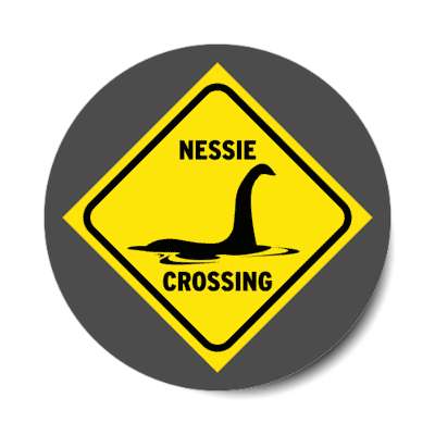 nessie crossing sign loch ness monster stickers, magnet