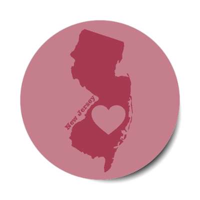 new jersey state heart silhouette stickers, magnet