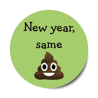 new year same poo funny stickers, magnet