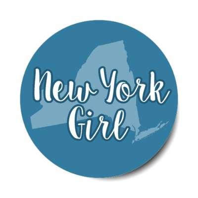 new york girl us state shape stickers, magnet