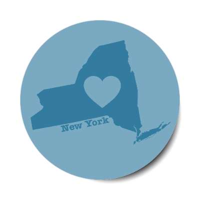 new york state heart silhouette stickers, magnet