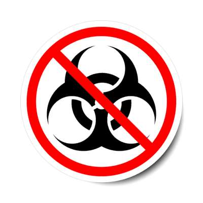 no biohazard symbol red slash stickers, magnet