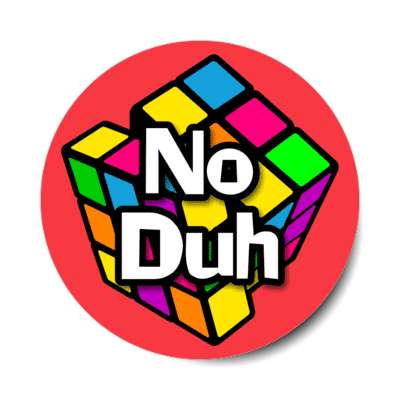 no duh 90s rubiks cube colorful stickers, magnet