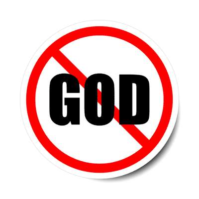 no god red slash anti relgion atheist stickers, magnet
