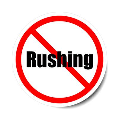 no rushing red slash stickers, magnet