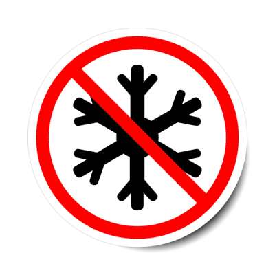 no snow snowflake cold red slash stickers, magnet