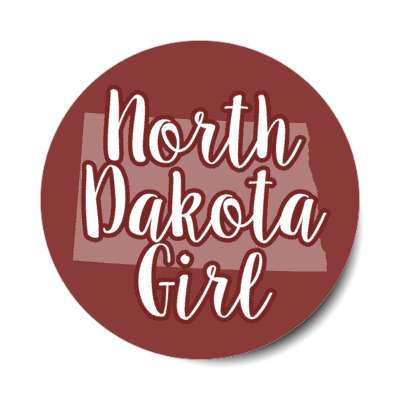 north dakota girl us state shape stickers, magnet