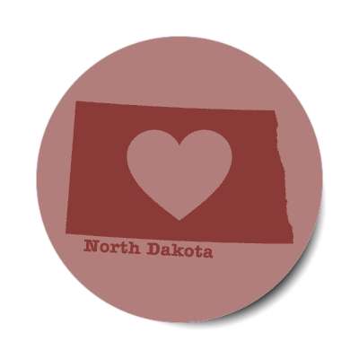 north dakota state heart silhouette stickers, magnet