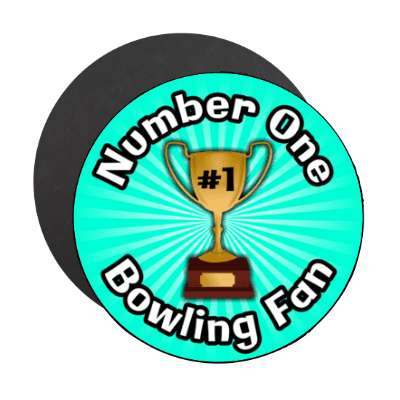 number one bowling fan trophy stickers, magnet