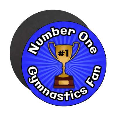 number one gymnastics fan trophy stickers, magnet
