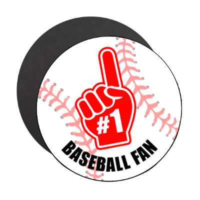 number one index pointing hand baseball fan stickers, magnet