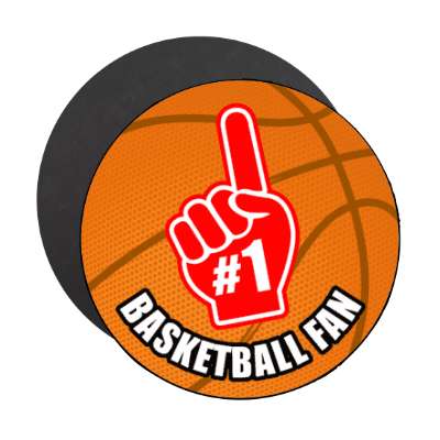 number one index pointing hand basketball fan stickers, magnet