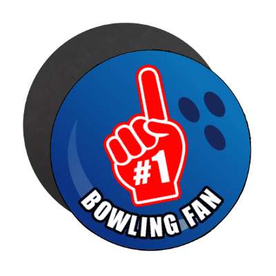 number one index pointing hand bowling fan stickers, magnet