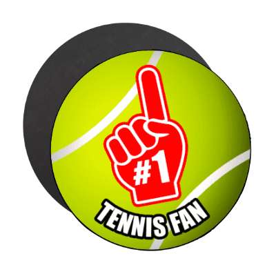number one index pointing hand tennis fan stickers, magnet