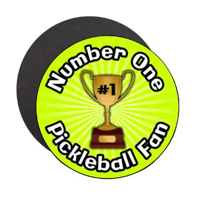 number one pickleball fan trophy stickers, magnet