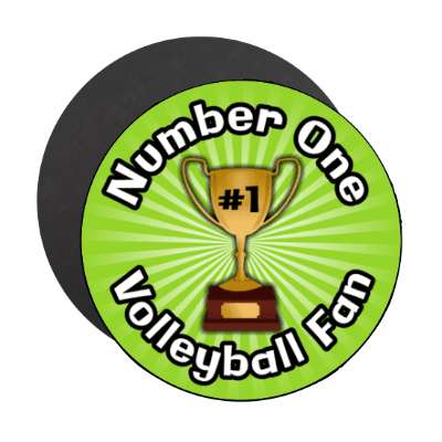 number one volleyball fan trophy stickers, magnet