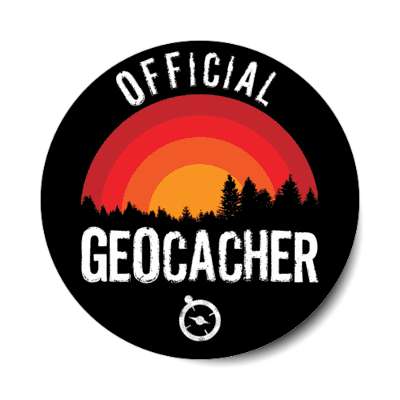 official geocacher forest compass symbol stickers, magnet
