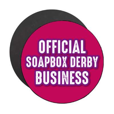 official soapbox derby business stickers, magnet