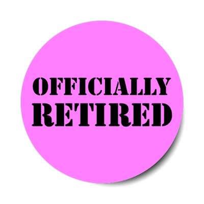 officially retired stencil magenta stickers, magnet