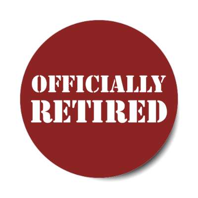 officially retired stencil red stickers, magnet
