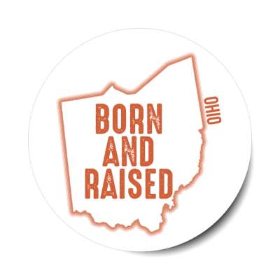 ohio born and raised state outline stickers, magnet