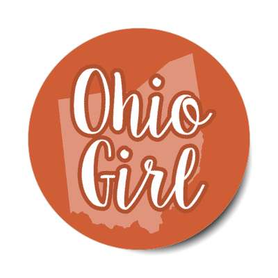 ohio girl us state shape stickers, magnet