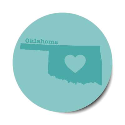 oklahoma state heart silhouette stickers, magnet